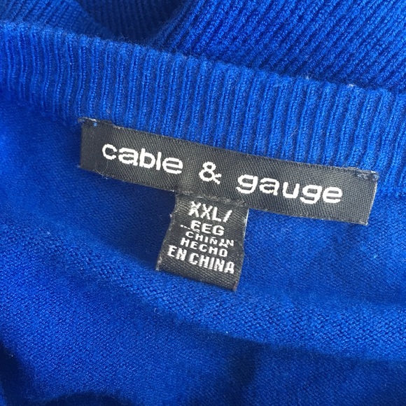 Cable & Gauge Royal Blue cardigan black polka dots - Picture 3 of 3